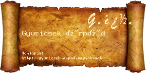 Gyuricsek Árpád névjegykártya